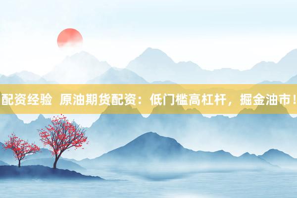 配资经验  原油期货配资：低门槛高杠杆，掘金油市！