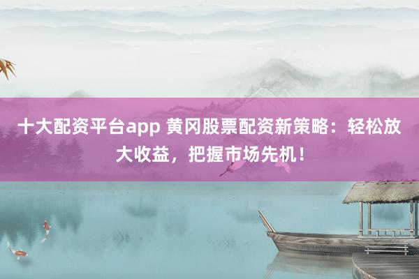 十大配资平台app 黄冈股票配资新策略：轻松放大收益，把握市场先机！