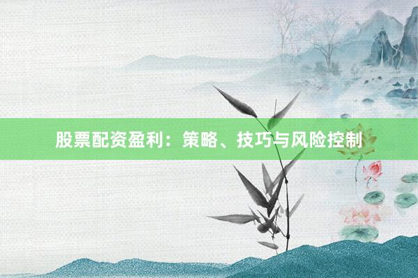 股票配资盈利：策略、技巧与风险控制