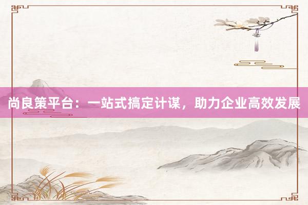 尚良策平台：一站式搞定计谋，助力企业高效发展