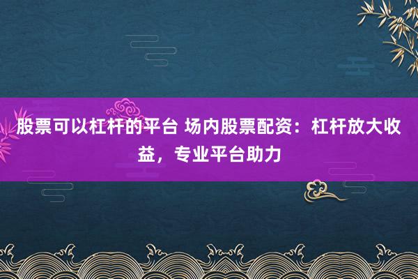 股票可以杠杆的平台 场内股票配资：杠杆放大收益，专业平台助力