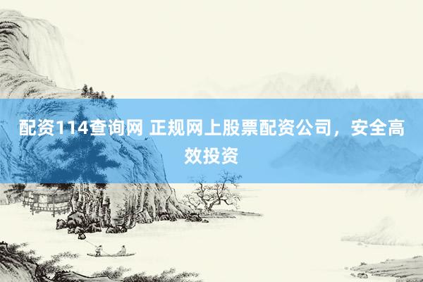 配资114查询网 正规网上股票配资公司，安全高效投资